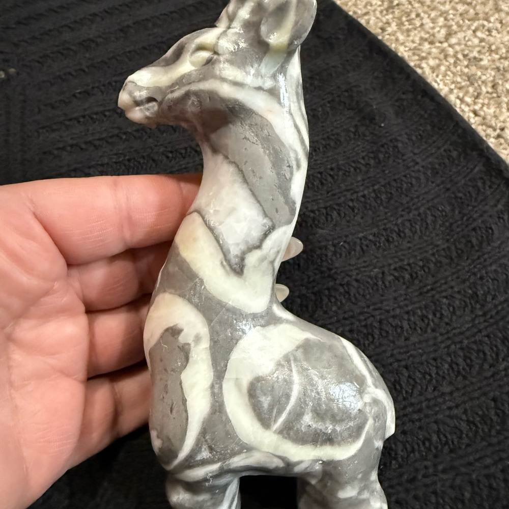 Gray and Cream Giraffe crystal Sculpture